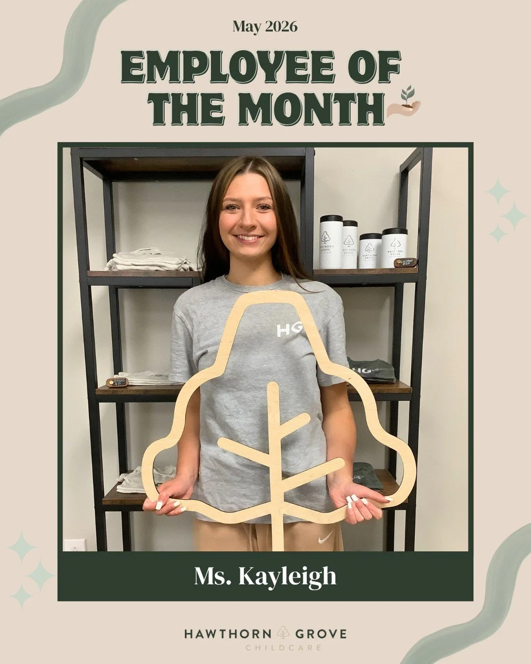 Congratulations to our Employee of the Month, Ms. Kayleigh 🥳 She is such a big help in both our Sprouts and Nursery classrooms! Ms. Kayleigh is always willing to help in any way possible, and always does it with a smile on her face 😊 She has a grea