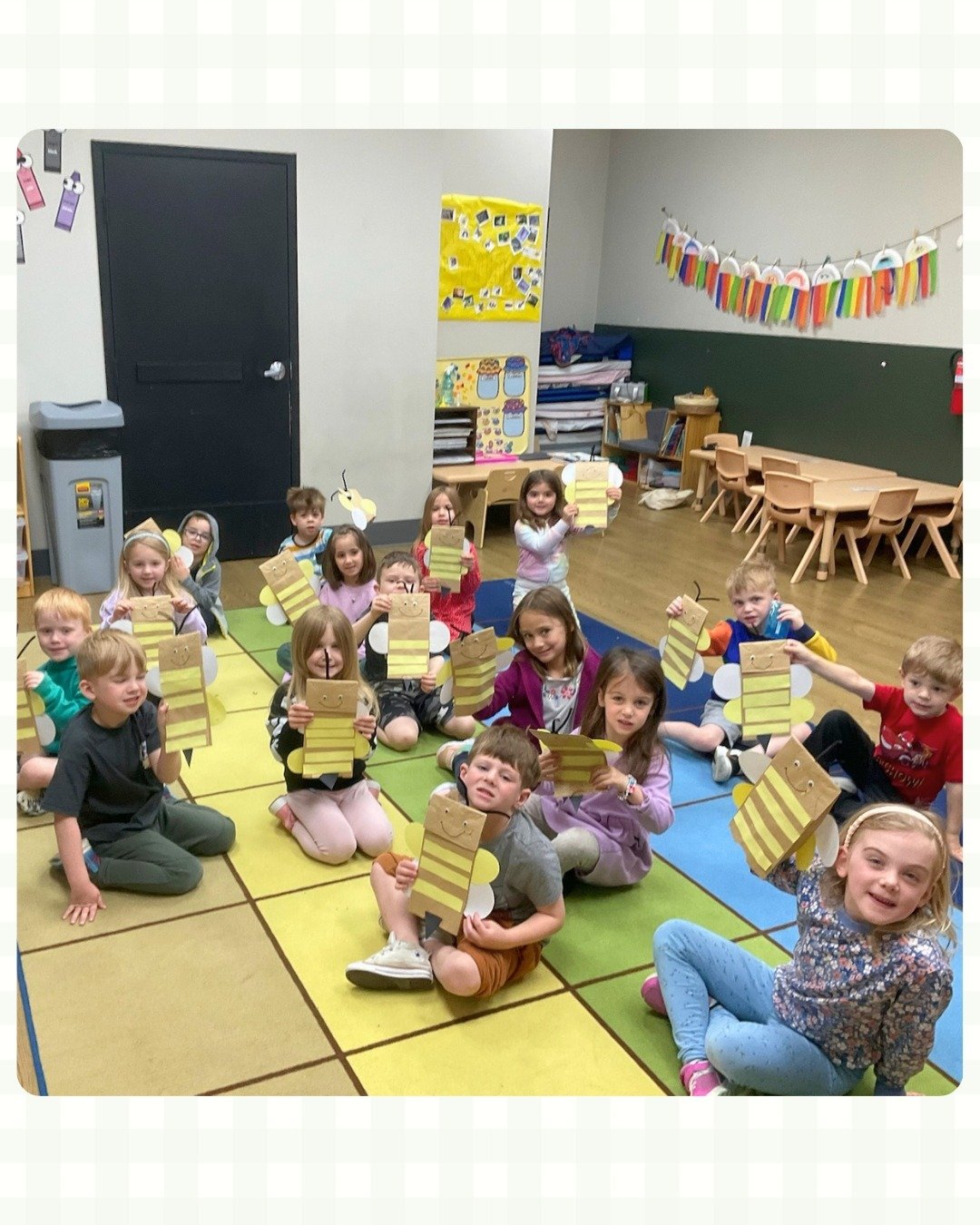 Buzz buzz 🐝 Our Grove+ crew had so much fun creating their own buzzing honey bee puppets! ✂️✨