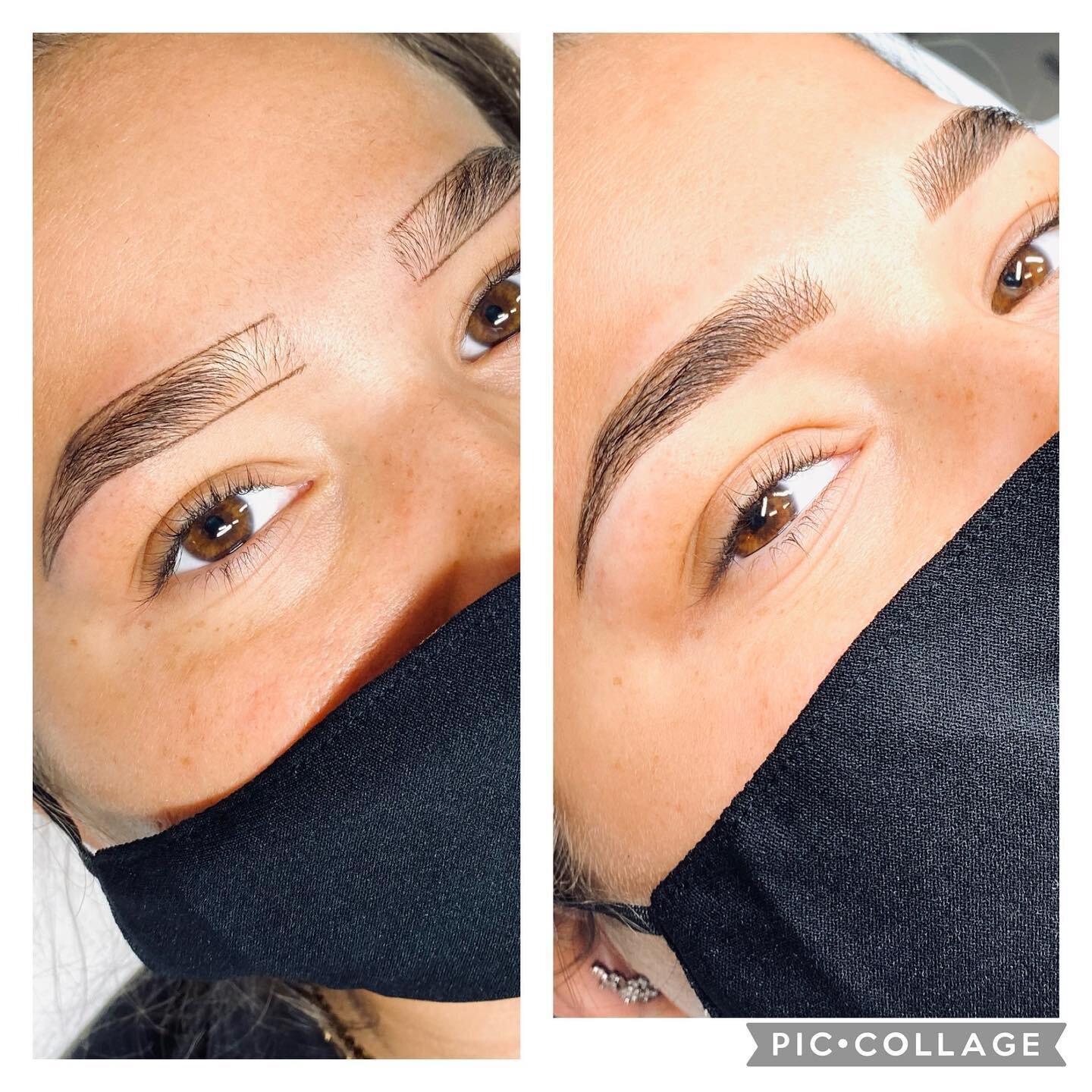 Organic transformation, on a Beautiful Girl. Combo brows- Microblading and Machine Shading. Timeless look🦋#permablend pigment #bowlerestheticssisterhood blade and handle#bellar machine