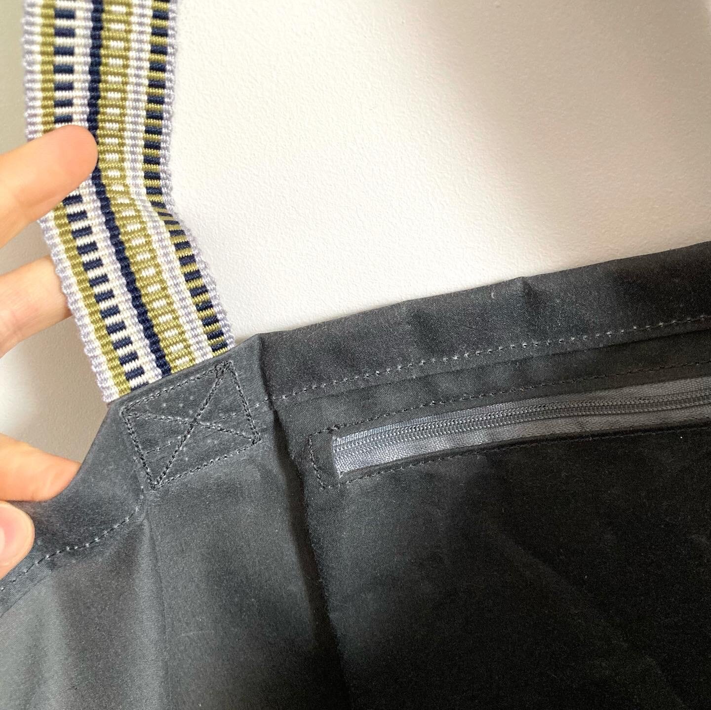 Inside Zipped pocket. Extra strength stitching