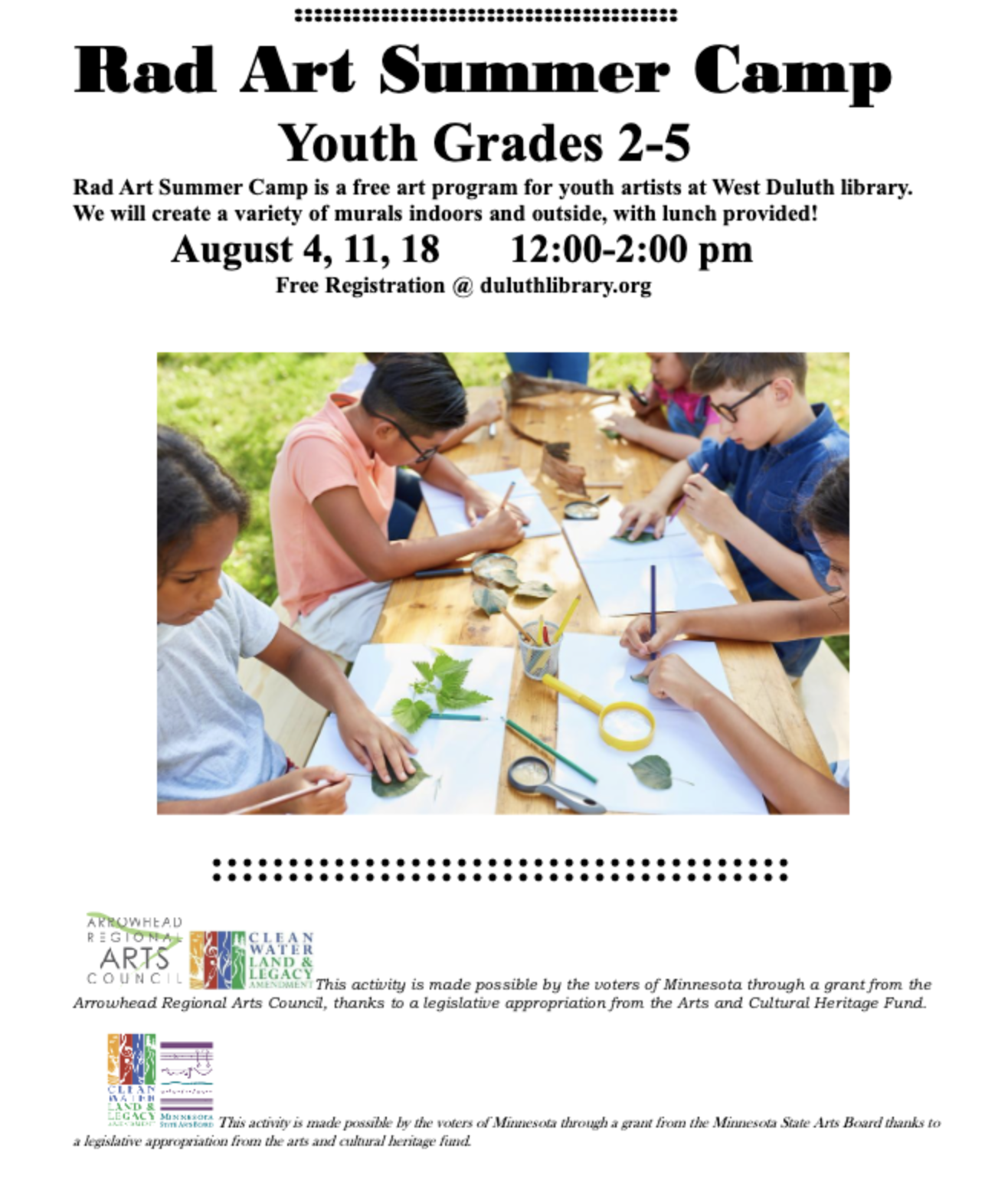 Rad Art Summer Camp poster
