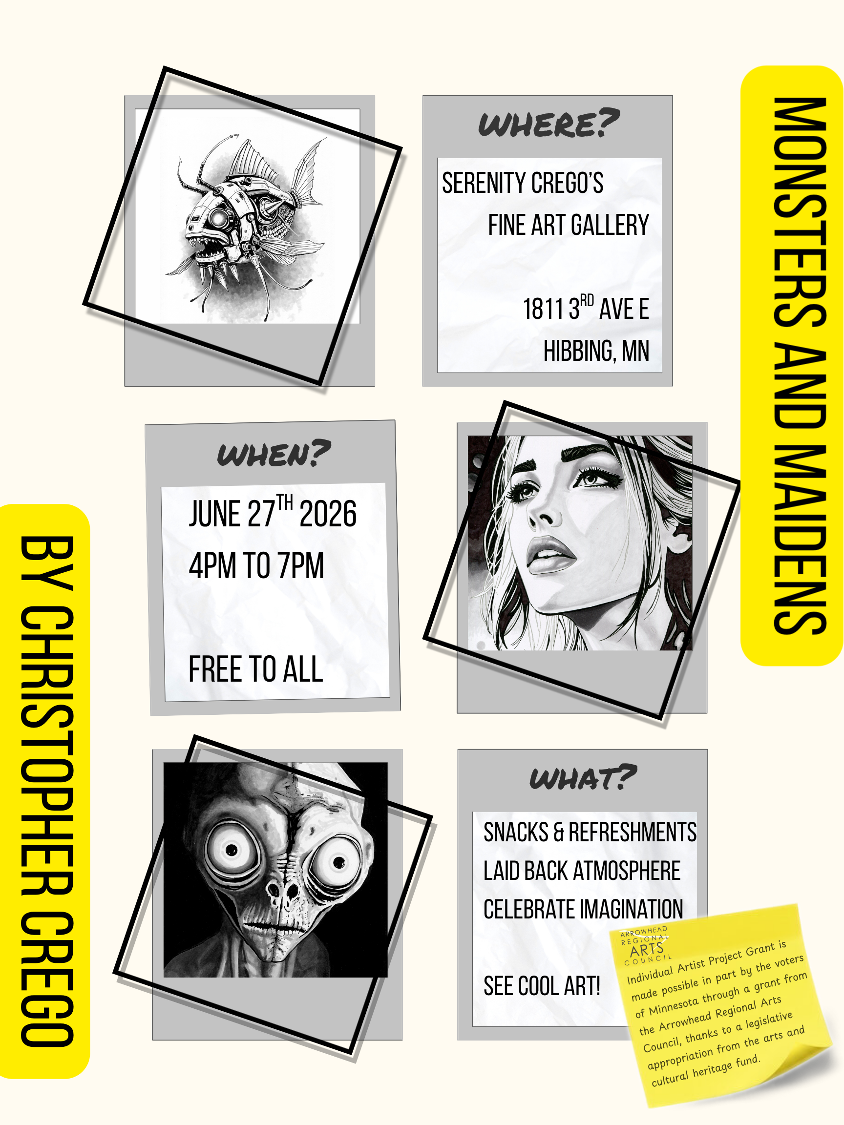 Christopher Crego's monsters and maidens promo poster