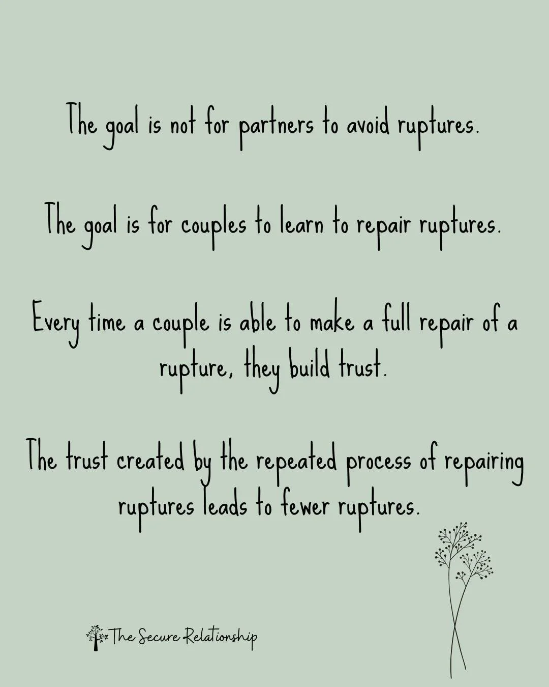 Many people worry that &ldquo;healthy relationships = no conflict,&rdquo; but that&rsquo;s almost never the case. What actually matters, and what ultimately builds secure attachment, is how two people come back together after something hard happens.
