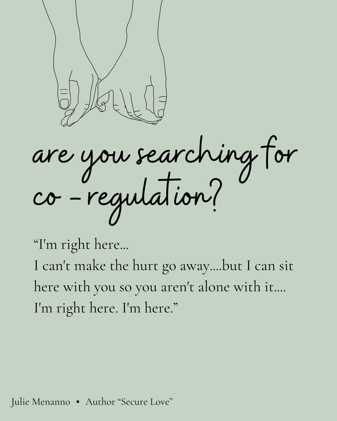From an attachment lens, this is the essence of co-regulation:
one regulated (or regulating) nervous system lending stability to another.
Not rescuing.
Not minimizing.
Just being the calm shoreline while the waves move through.

#secureattachment #at