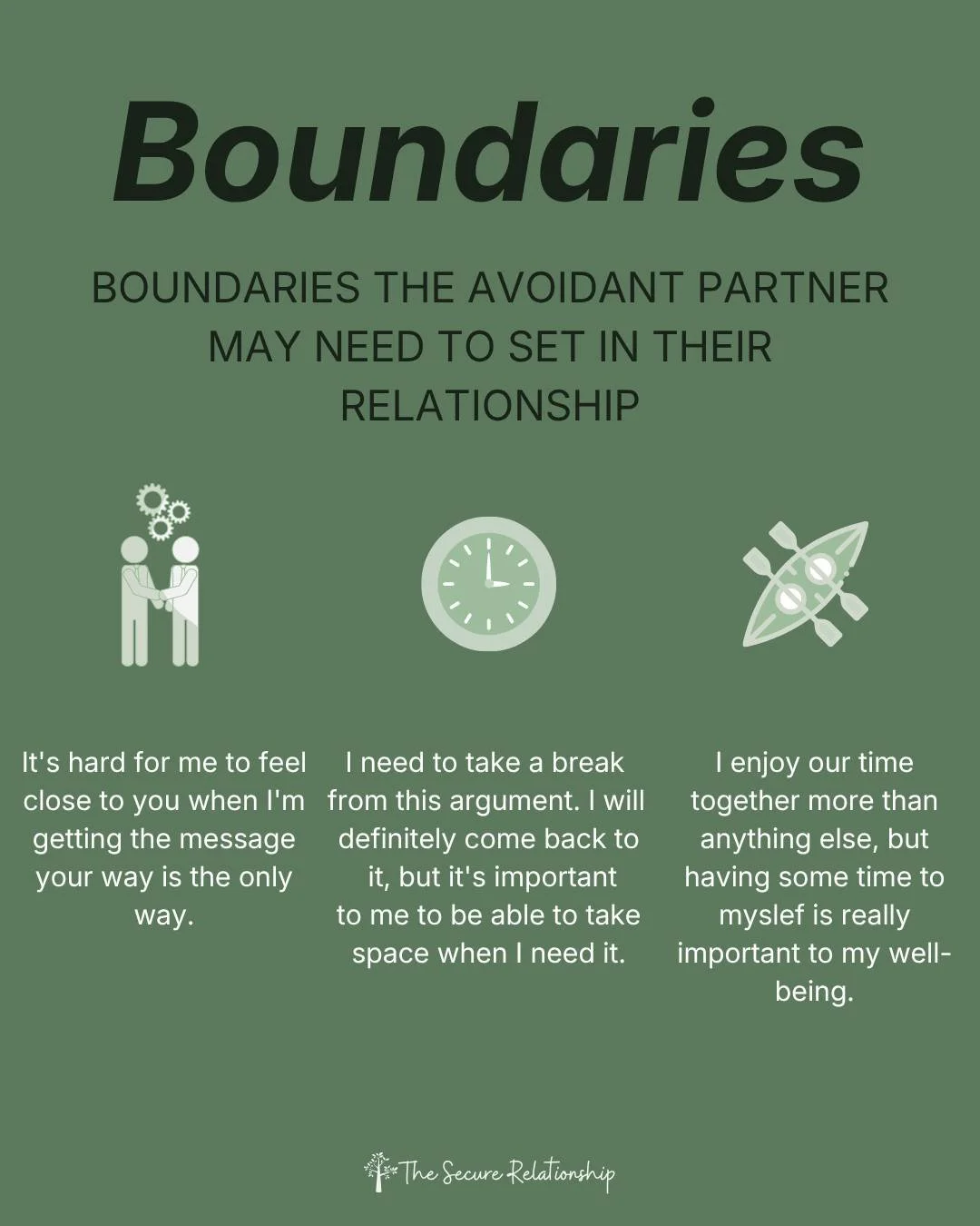 Remember that a  boundary isn't a punishment.