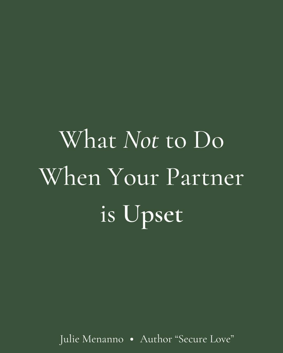 When your partner is flooded, they don't need a lawyer, a coach, or a wall. They need to feel like the person they love is with them in this scary place.