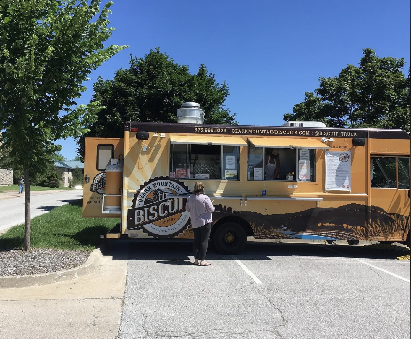 The Biscuit Truck is open for lunch on a beautiful spring day.