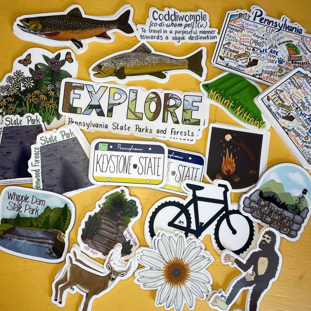 I finally had time to fill this big restock for @bigvalleyprintsandco 🐮 

There are so many good stickers and magnets!! 💕

 #entrepreneur #shopsmall #shoplocal #hiking #adventure #outdoors #pastateparks #ig_pennsylvania #pennsylvania #statepark #su