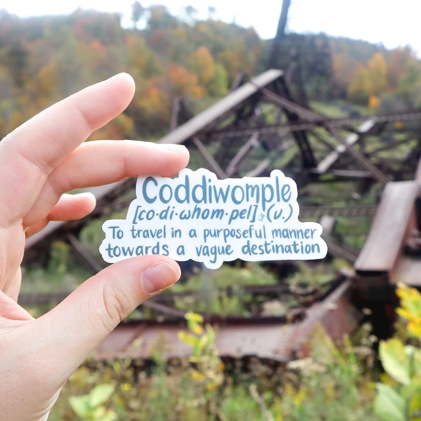 Coddiwomple &mdash; to travel in a purposeful manner towards a vague destination. 🌻✨ 

This little sticker is more than decoration&hellip; it&rsquo;s a reminder to embrace the adventure, trust the path, and bloom wherever you wander. 🚐🌍 

#Coddiwo