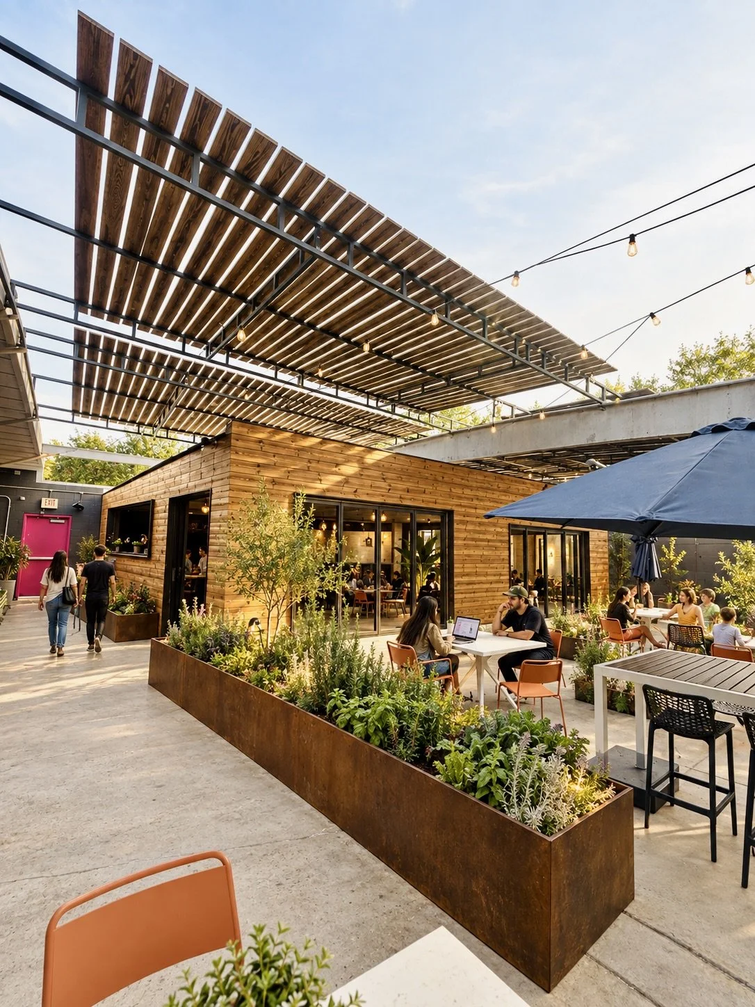 Outdoor courtyard at Headquarters