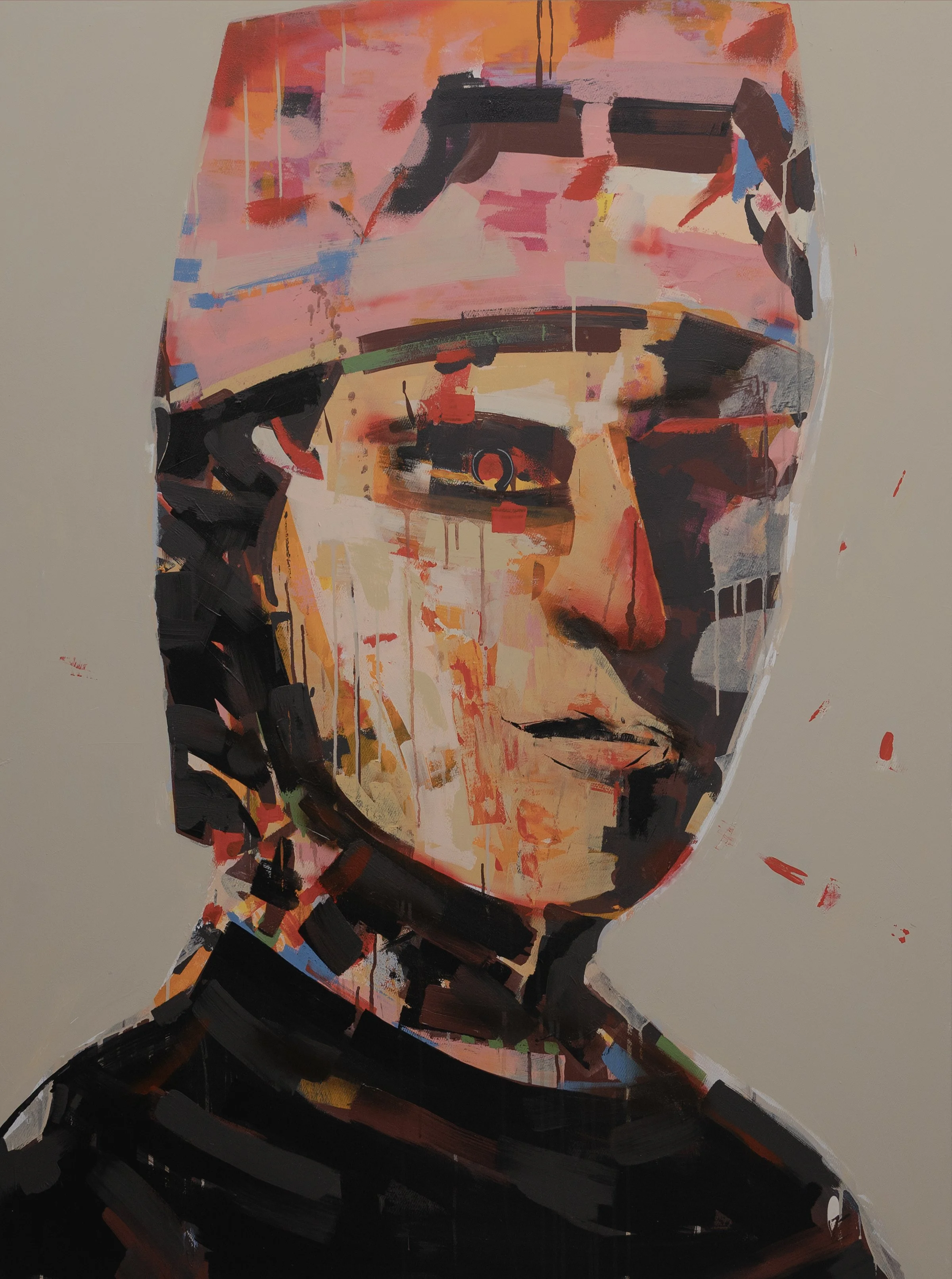 Rosa hodeplagg - Akryl - 150x110cm