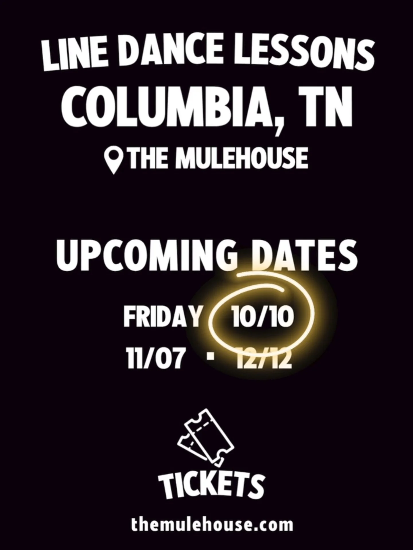 📍The Mulehouse, 812 S High St., Columbia, TN
🎉 Friday 10/10
🎉 Doors open at 7pm
🎉 Lessons start at 7:30pm
🎟️ Get $5 off tickets via themulehouse.com
Who taught you how to dance? Tell us in the comments!