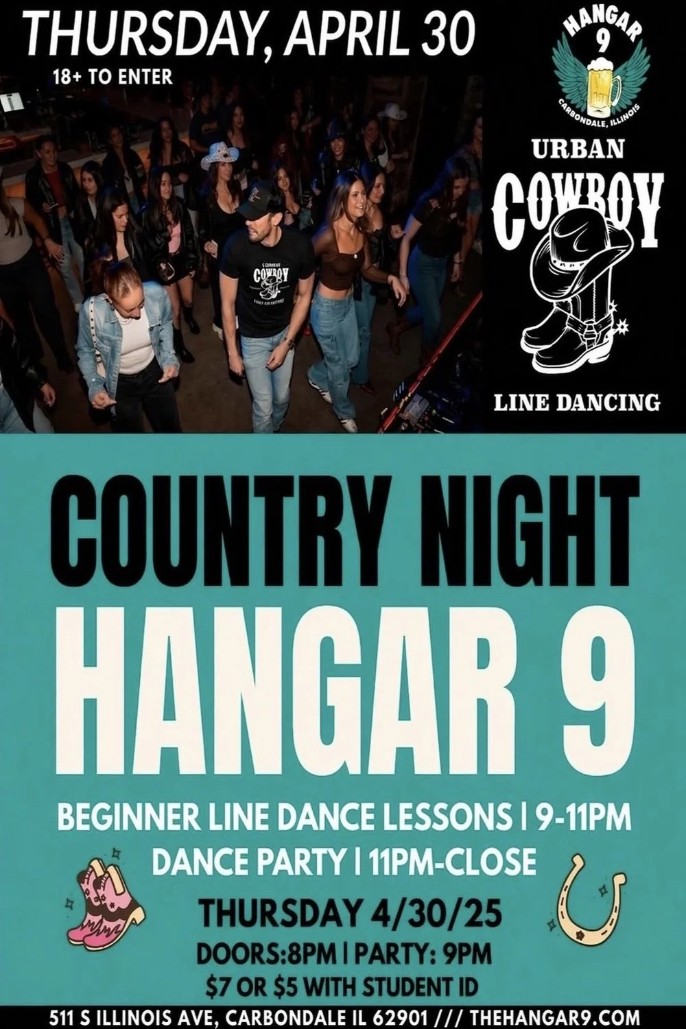 Line Dance Lessons in Carbondale, IL | Country Night at Hangar 9