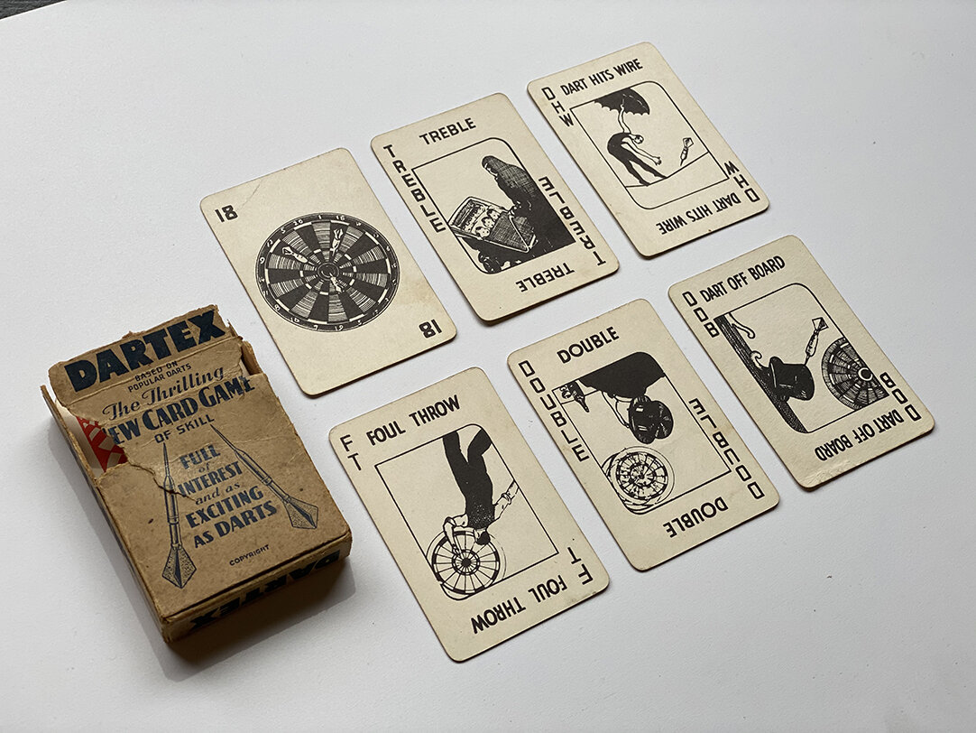 Dartex, game based on darts (52 cards), London, 1938.