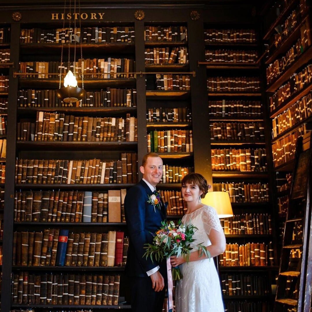 Bride and Groom in the Reading Room