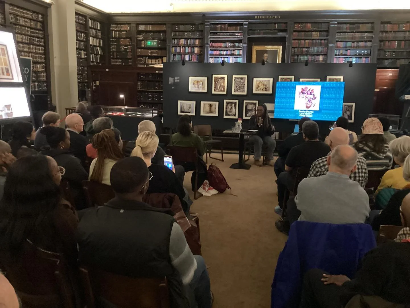 The Portico Ubuntu - local history, global impact event kicks off with Destinie Reynolds from @universityofmanchester, after a welcome from @zebracab. Destinie is an expert on the pan African congress in 1945 as well as a grassroots anti-racist activ