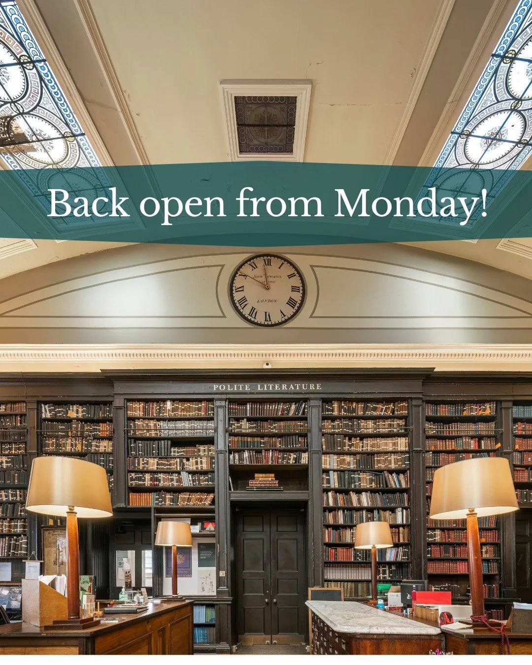 We've missed you! 

The Portico will be back open from tomorrow, and we can't wait to welcome you all back to the library.
