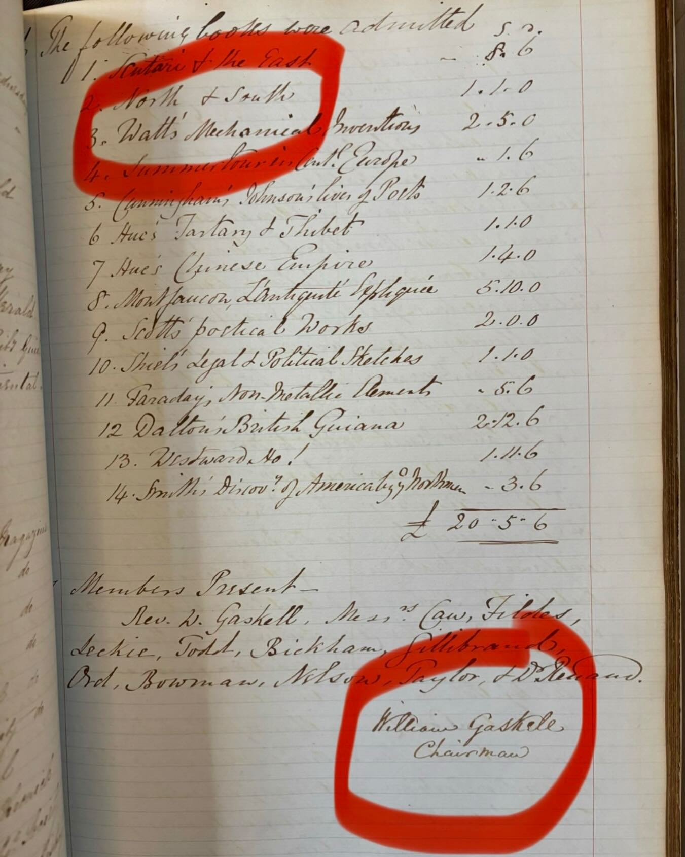 William Gaskell, Chair of the Portico, signs off his wife&rsquo;s book North and South entering the Portico library&rsquo;s collection in 1855.
@elizabethgaskellshouse @elizabethgaskellshouse @mcrcityoflit