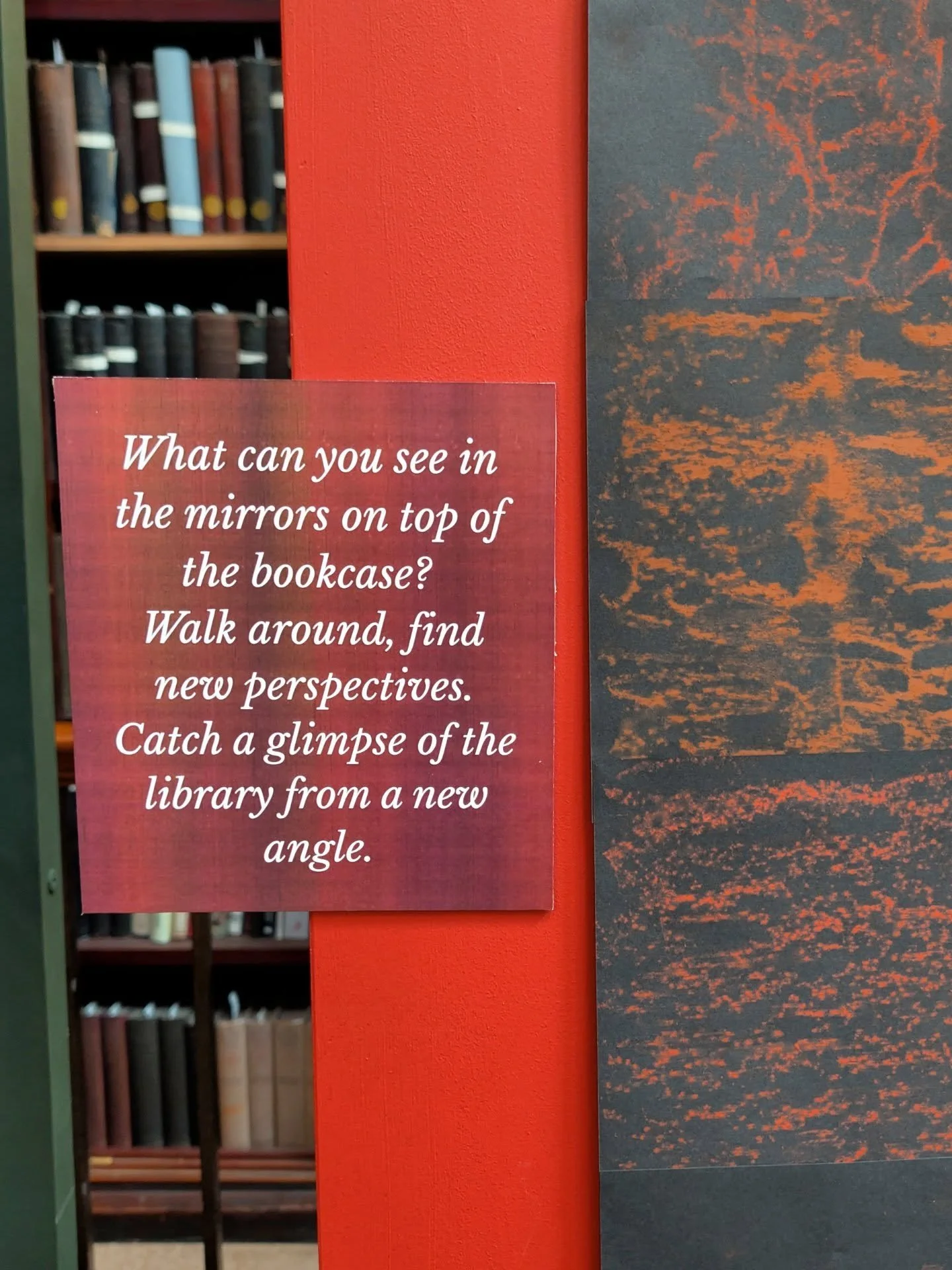 ✨ Don't forget to look up...

One of our favourite parts of our new exhibition are the mirrors that sit atop our bookcases, inviting visitors to see the library and its gorgeous dome from different perspectives.

Be sure to have a look next time you'