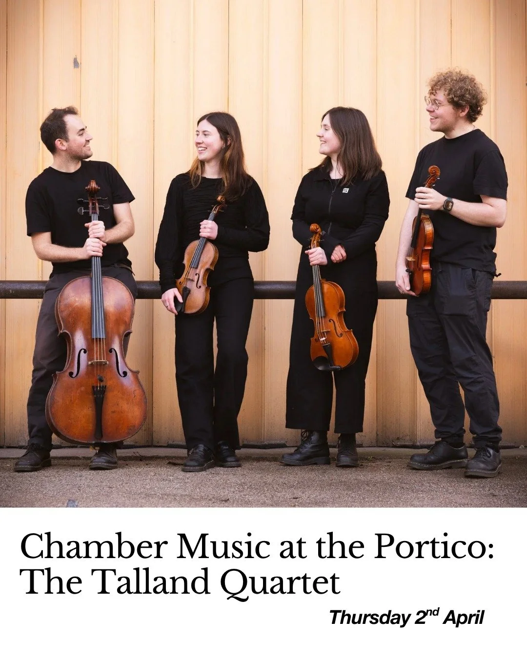 This Thursday, we're thrilled to be welcoming the @talland.quartet for a stirring night of chamber music in the library!

On the evening's programme will be Beethoven&rsquo;s turbulent exploration of morality, and one of his most revered creations, S