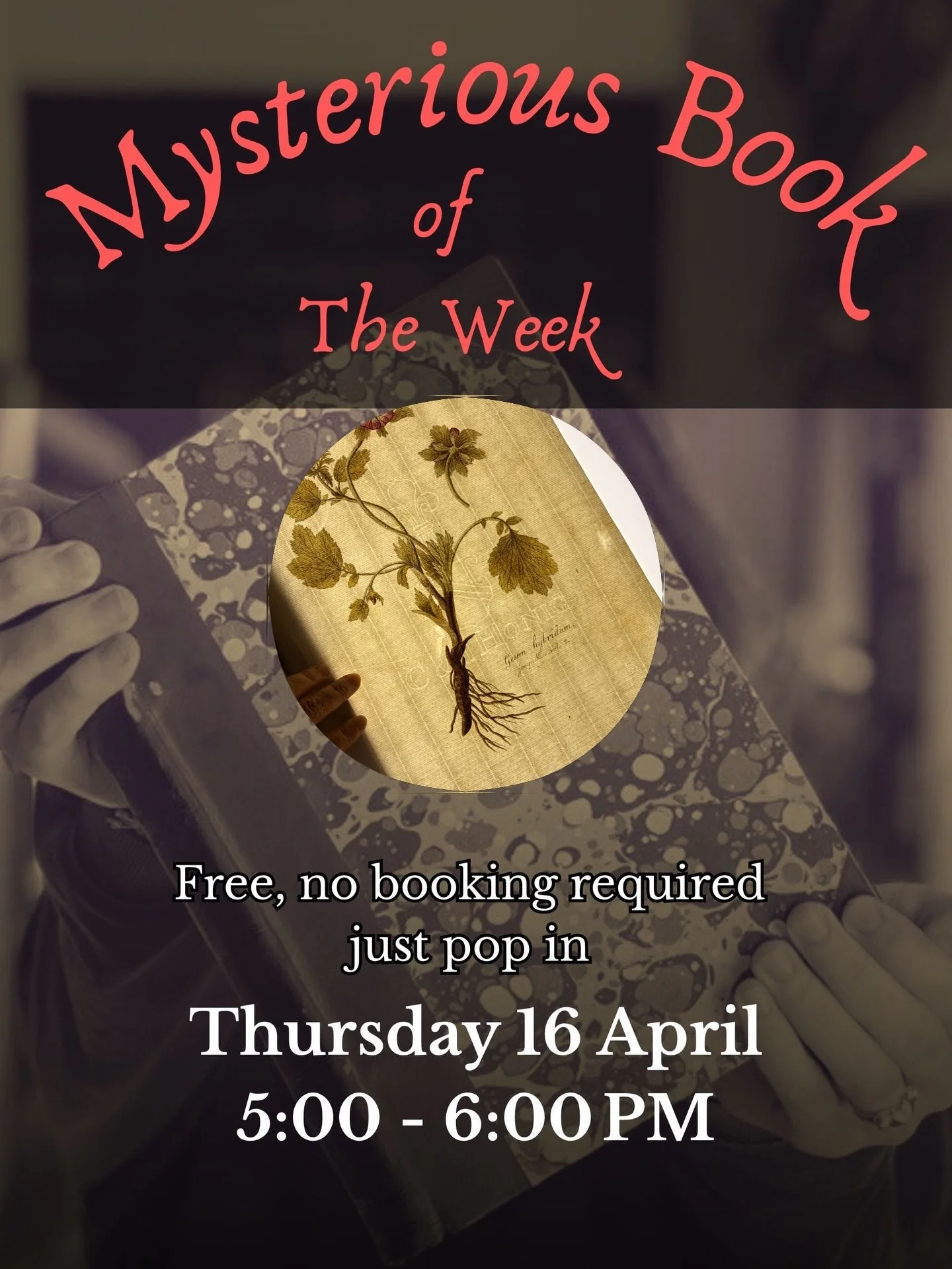 This Thursday, we invite you to our first-ever &lsquo;Mysterious Book of the Week&rsquo;...

The relaxed event will offer the rare chance to explore, hold, and dive a little deeper into a selection of mysterious books chosen from our 25,000-strong hi