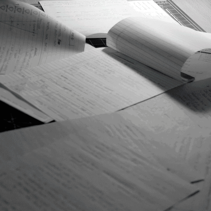 animated sequence showing notes, sketches, business card design, branding, and new logo design for a public health program in Tulsa Oklahoma
