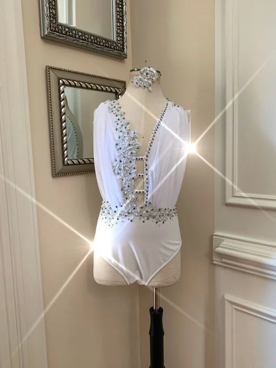 white lyrical dress Move Dance Ariel Cross Back This sheer dress is perfect for wearing over your leotard or two piece co Lyrical Dance Dress for Women