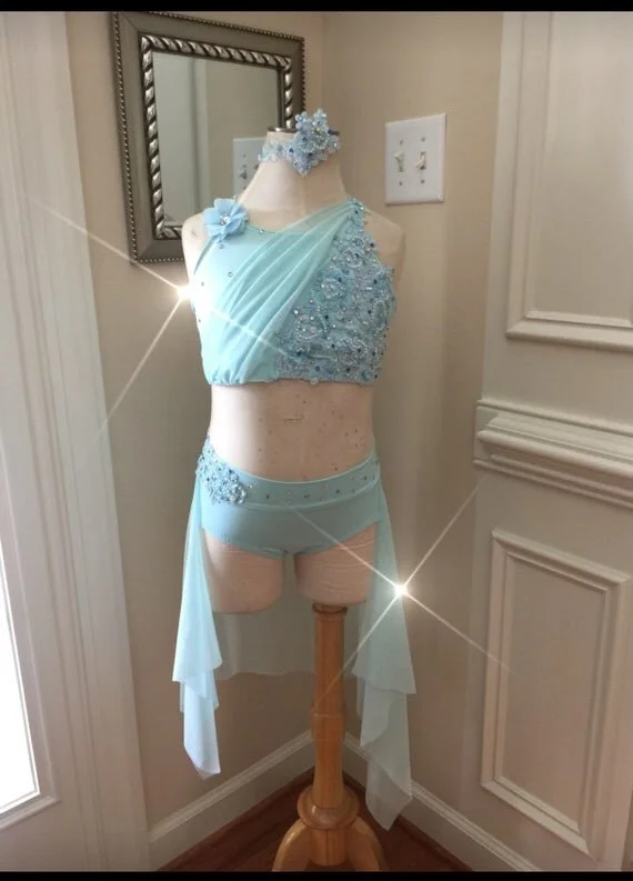 light blue dance dress Sky Blue A Line Sleeveless V Neck Chiffon Long Flowy Simple Prom Dress main image 0