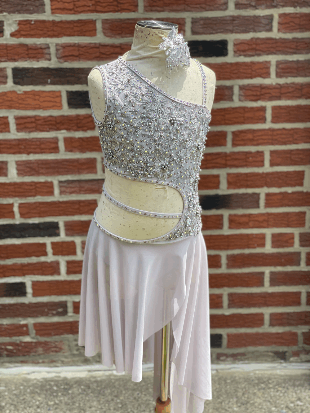 Custom Dance Costume Light Purple Grey Accents Cutouts Mesh Skirt Elite Custom Costumes Custom Dance Costume Light Purple Grey Accents Cutouts Mesh Skirt Elite Custom Costumes