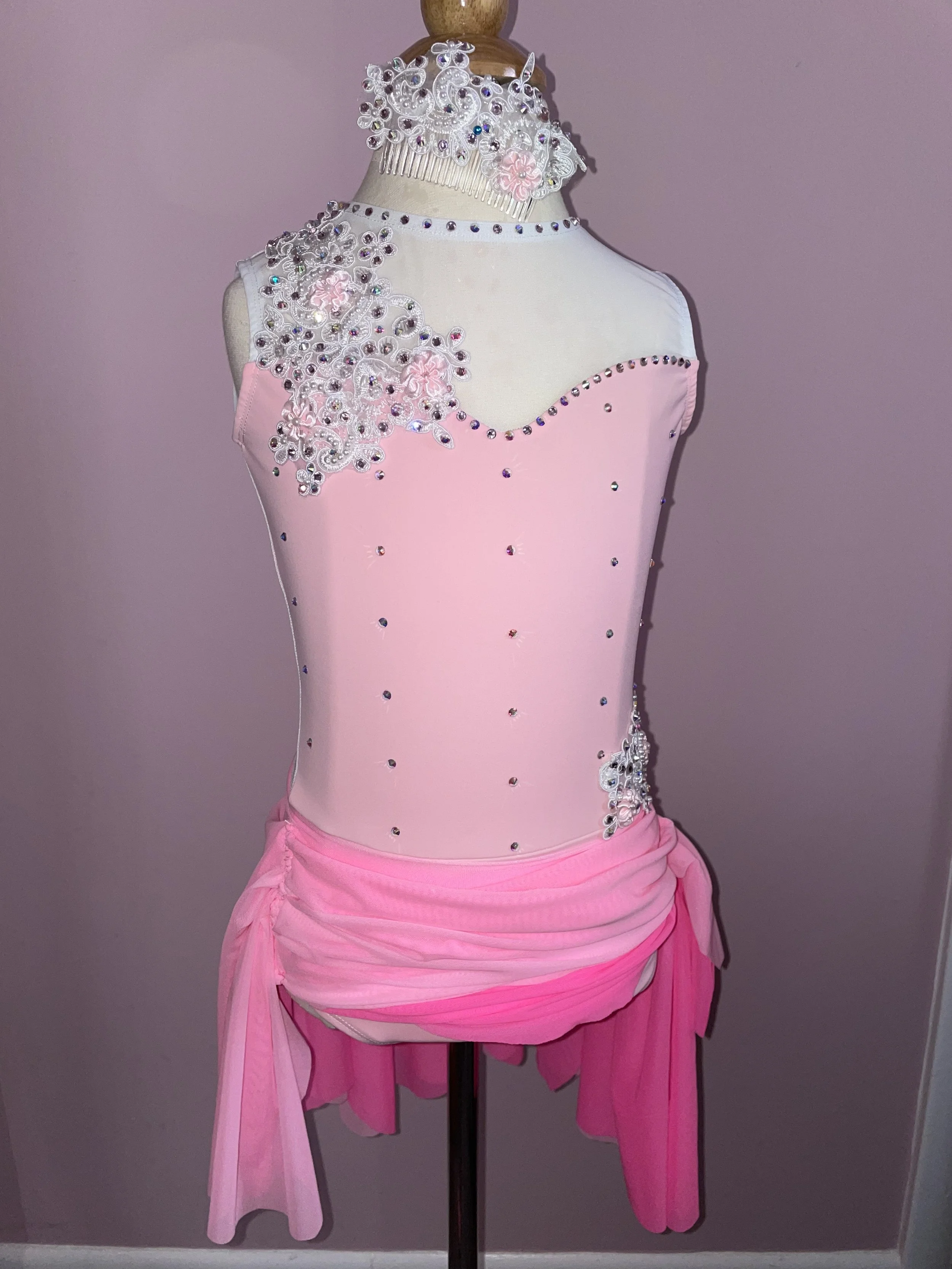 pink lyrical dress Custom Dance Costume Baby Pink Lyrical Contemporary Leotard with Two-toned  Skirt — Elite Custom Costumes
