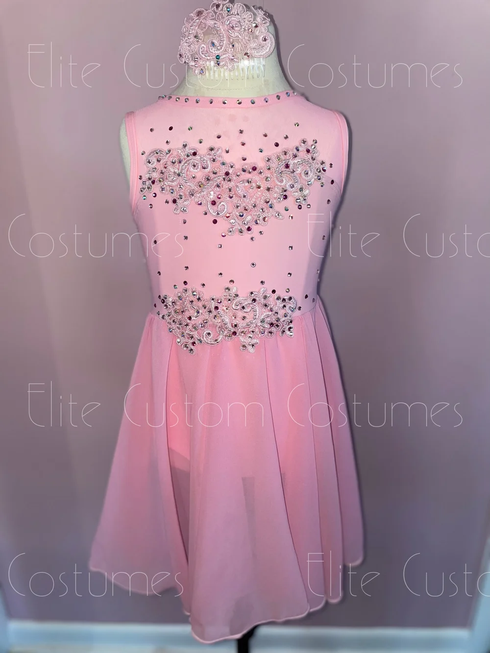 knee length dresses for ladies Light Pink Asymmetric Latin Dance Dress – One-Shoulder Design S / As Pictured main image 0