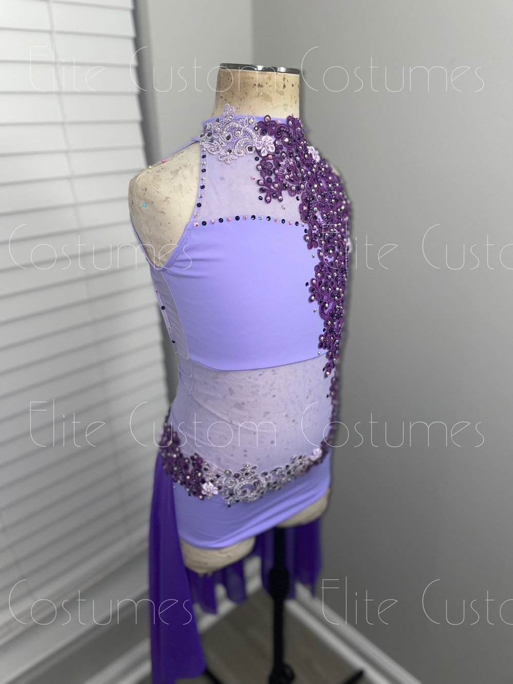 Custom Dance Costume Lyrical Contemporary Lilac Purple Leotard with Skirt —  Elite Custom Costumes