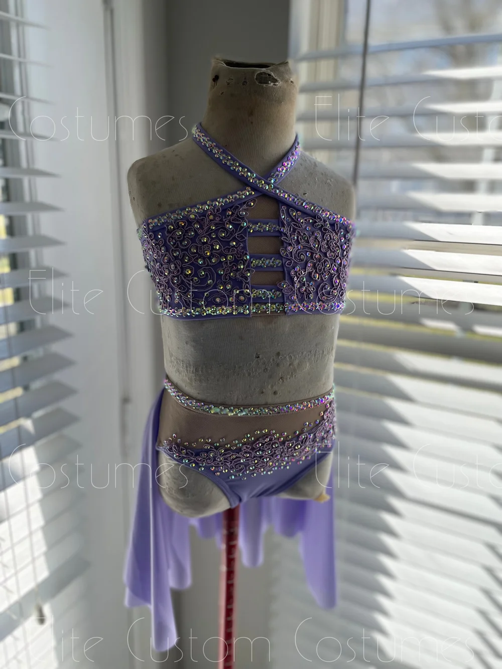 Custom Dance Costume Lyrical Contemporary Lilac Purple 2 Piece with Skirt Elite Custom Costumes Custom Dance Costume Lyrical Contemporary Lilac Purple 2 Piece with Skirt Elite Custom Costumes