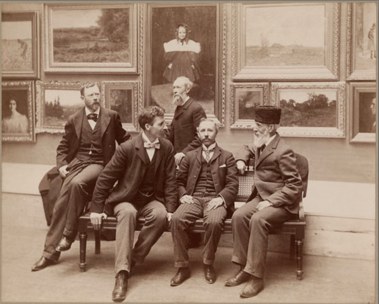  Architect John W. H. Watts (far left) was also an artist and curator at the National Gallery of Canada. Photo ca.1900 / LAC / Mikan 010750263    PreviousNext  