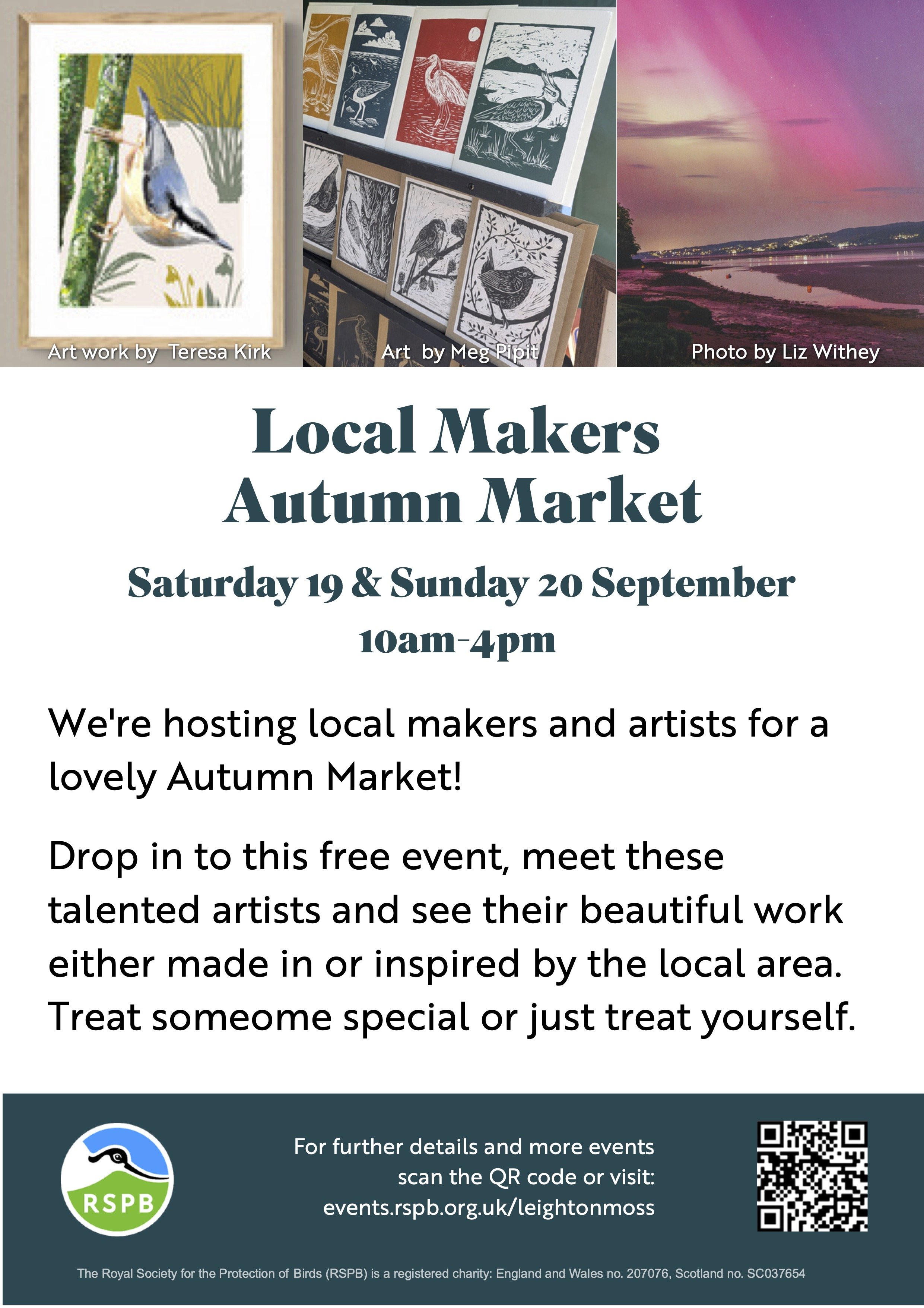 Autumn local makers market at RSPB Leighton Moss on Sat 19th and Sun 20th Sept ‘26