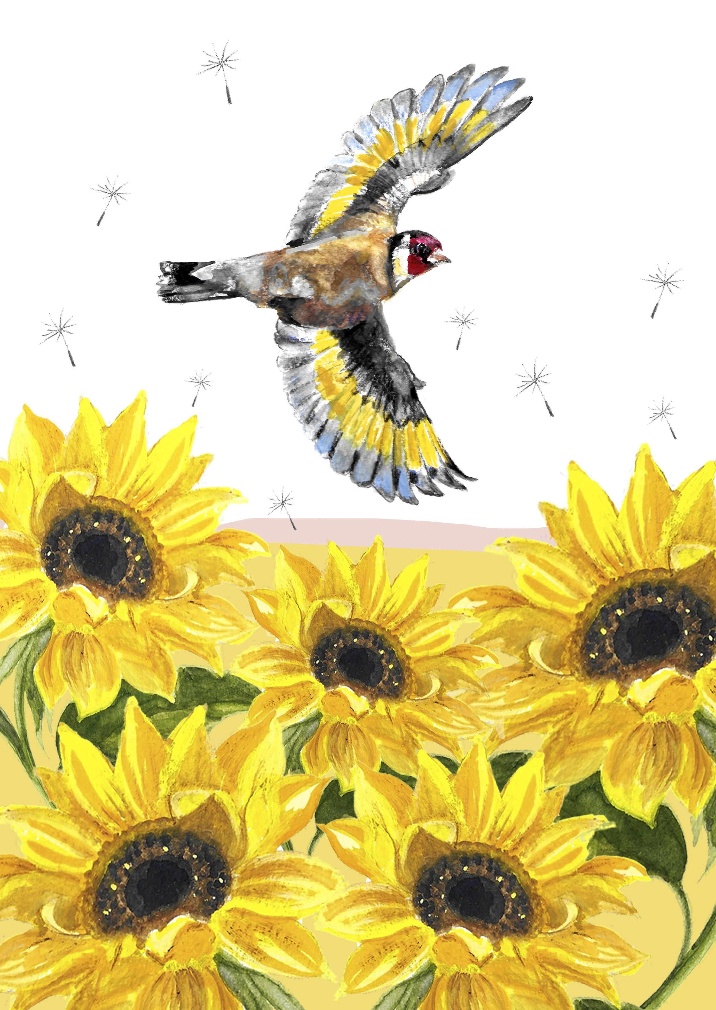 Goldfinches and Sunflowers_Teresa KIRK.jpg