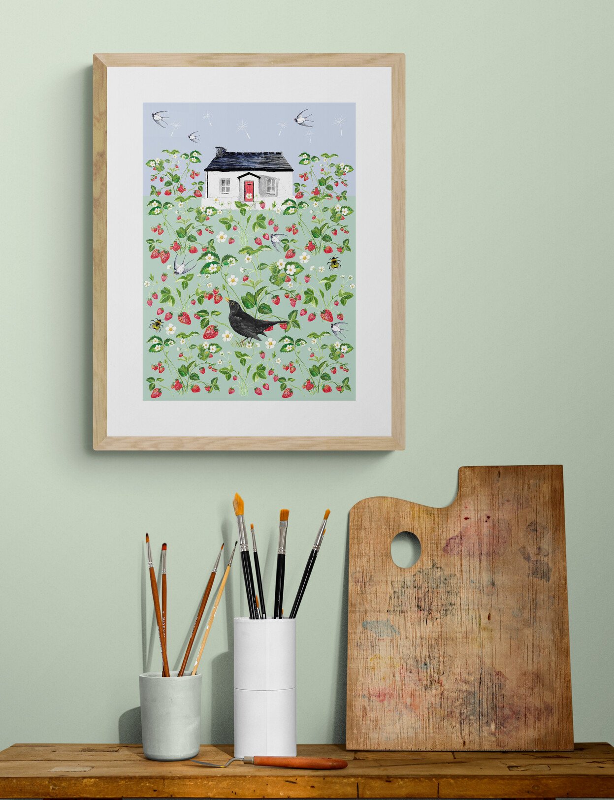 Teresa Kirk_Blackbird-Strawberries_Illustration.jpg