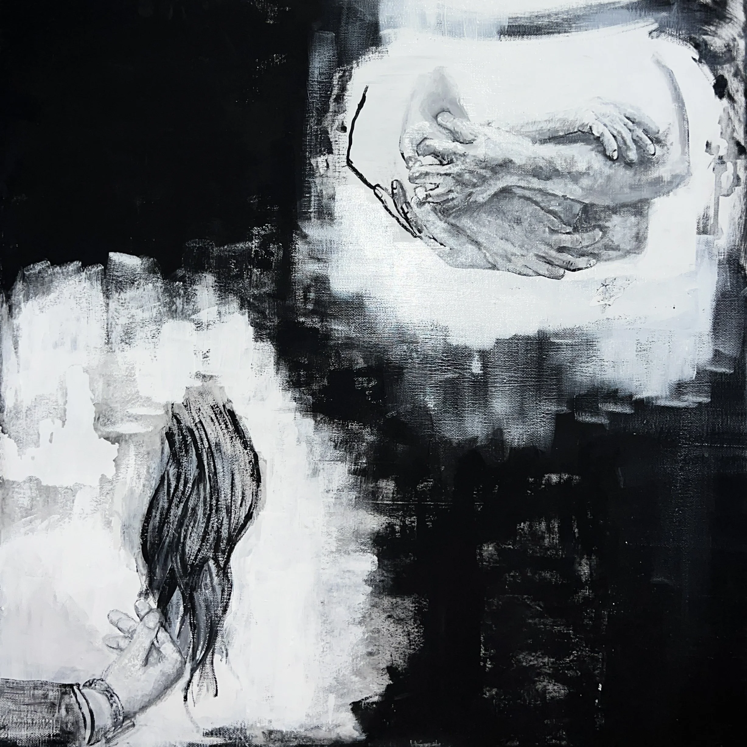 2025, 24"x24", acrylic and charcoal on canvas