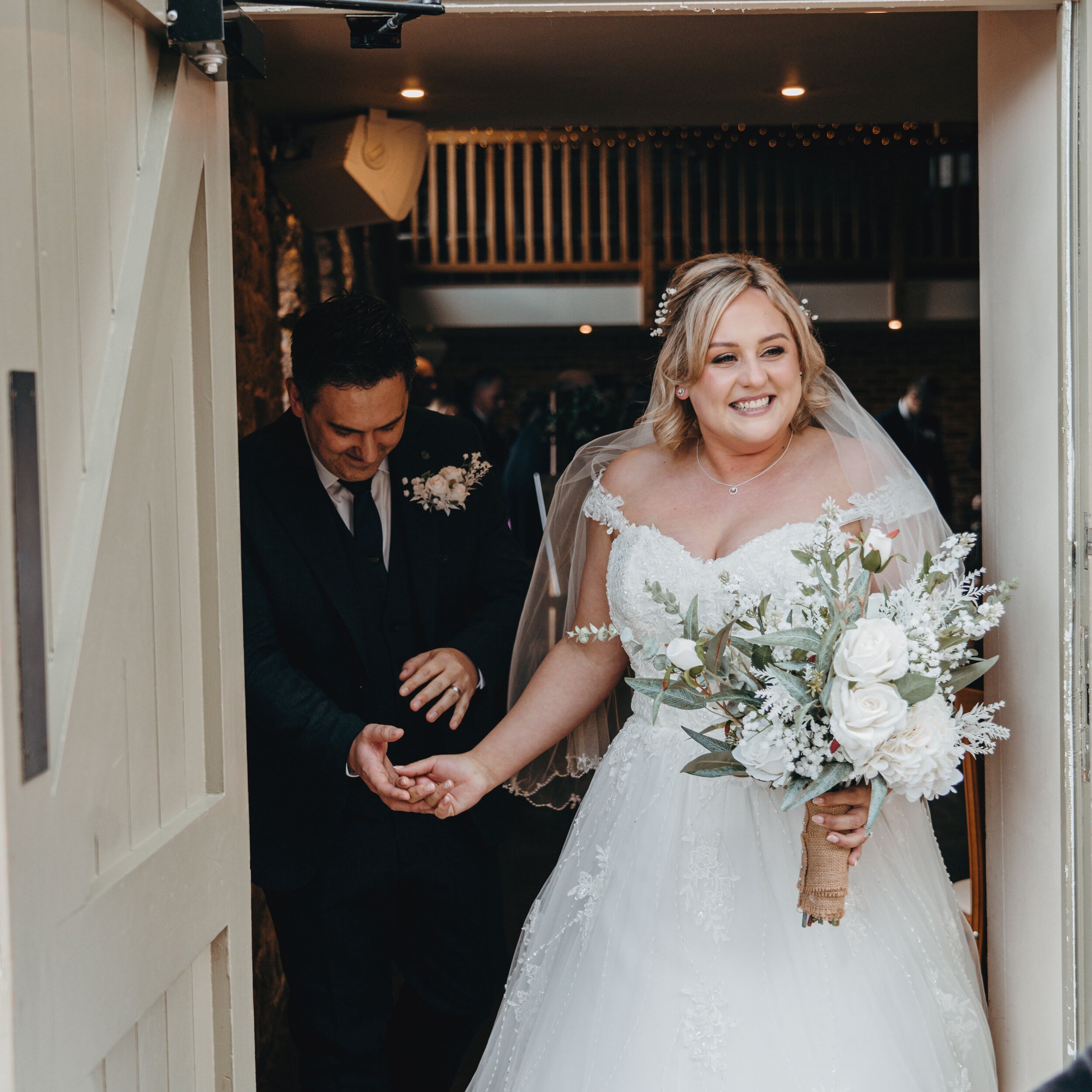 that look of pure happiness after getting hitched! 🥳🥰 #bridetobe #wedding #staffordshirewedding 

Venue: @theashesbarns