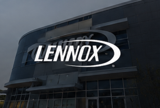 Lennox logo on a modern office building exterior.