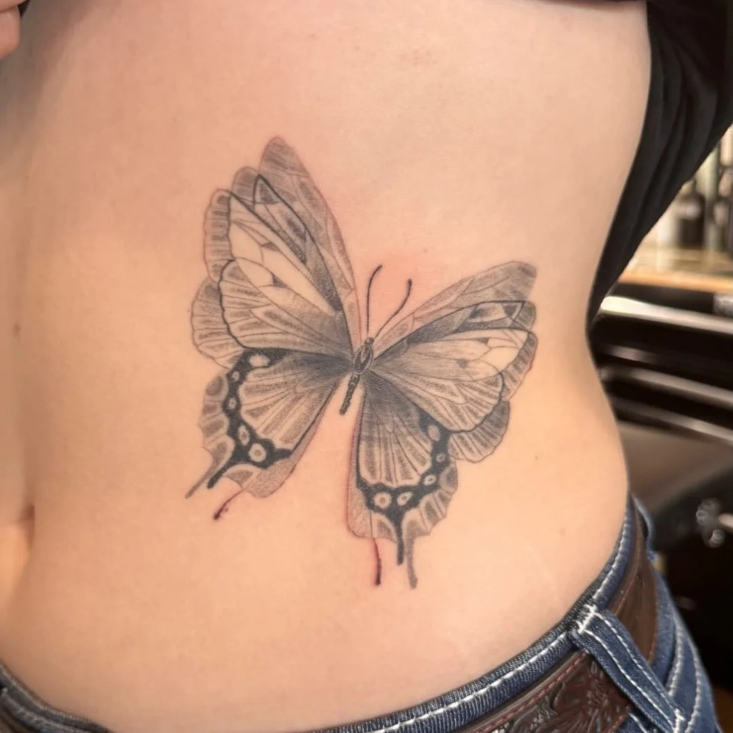 Butterfly tattooed by @guyneutron 🦋 

Call the shop at (719)694-8087 to book, consult or check availability!