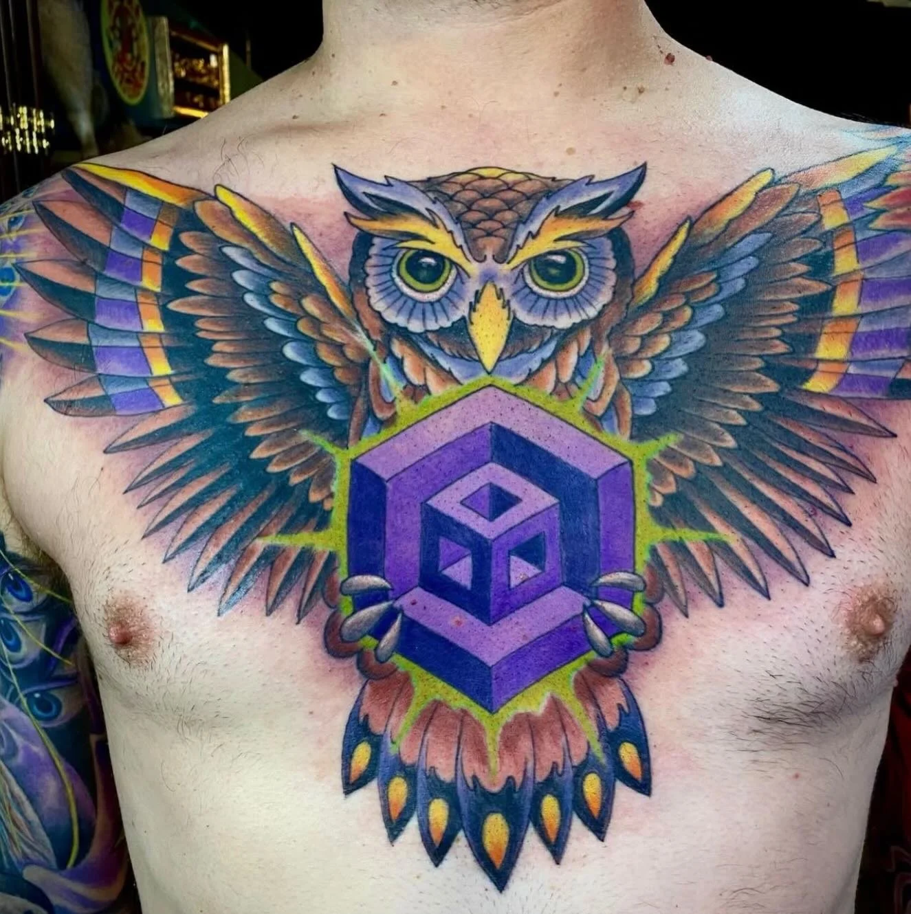 Owl tattooed by Chris! @chrisevanstattoo