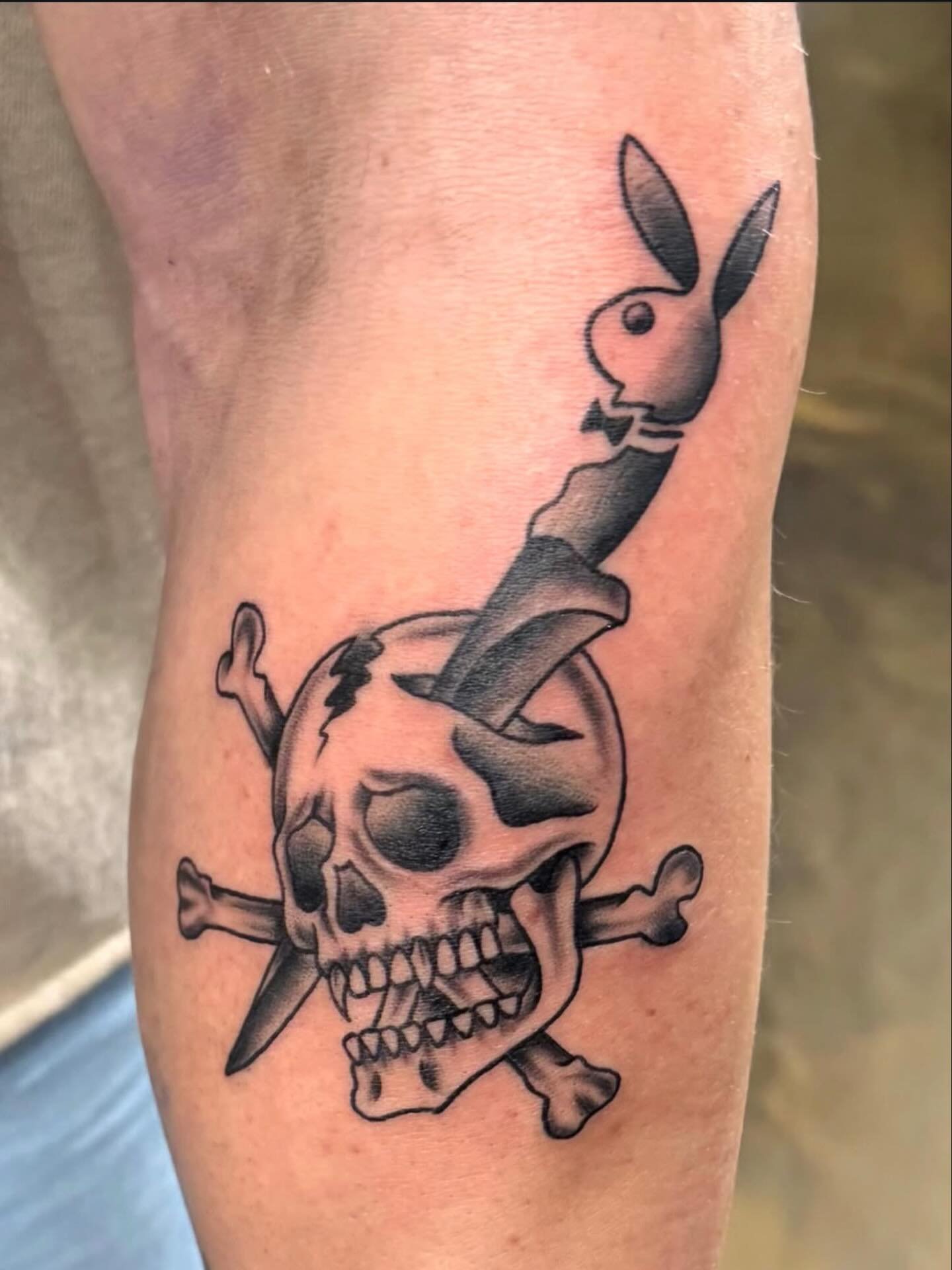 Wicked cool skull tattooed by John! @big_bad_ski