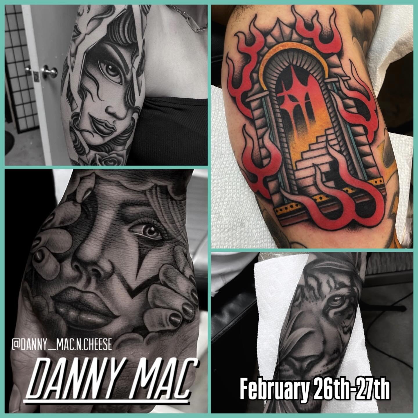 Danny Mac @danny_mac.n.cheese will be joining us for two days working Thursday, February 26th and Friday, February 27th. There will be limited spot available! So, message him directly at @danny_mac.n.cheese to book!