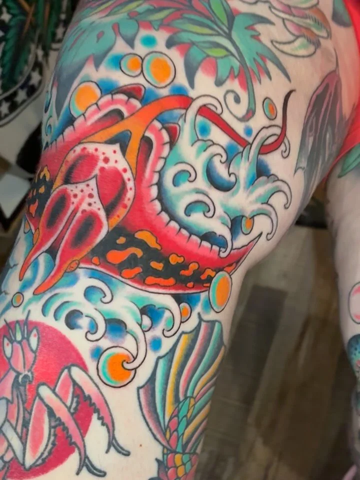 Stingray added to Jess&rsquo;s leg! Tattooed by Ricky @ricky.willgues_lct