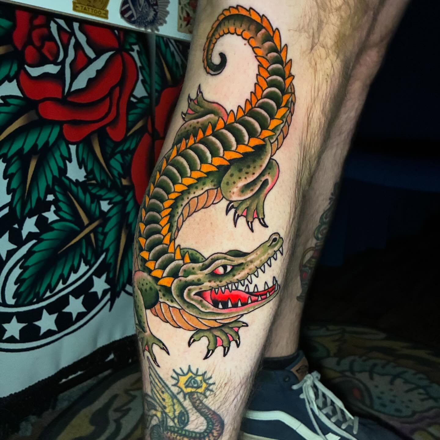 Dinogatonator tattooed by Ricky! @ricky.willgues_lct
