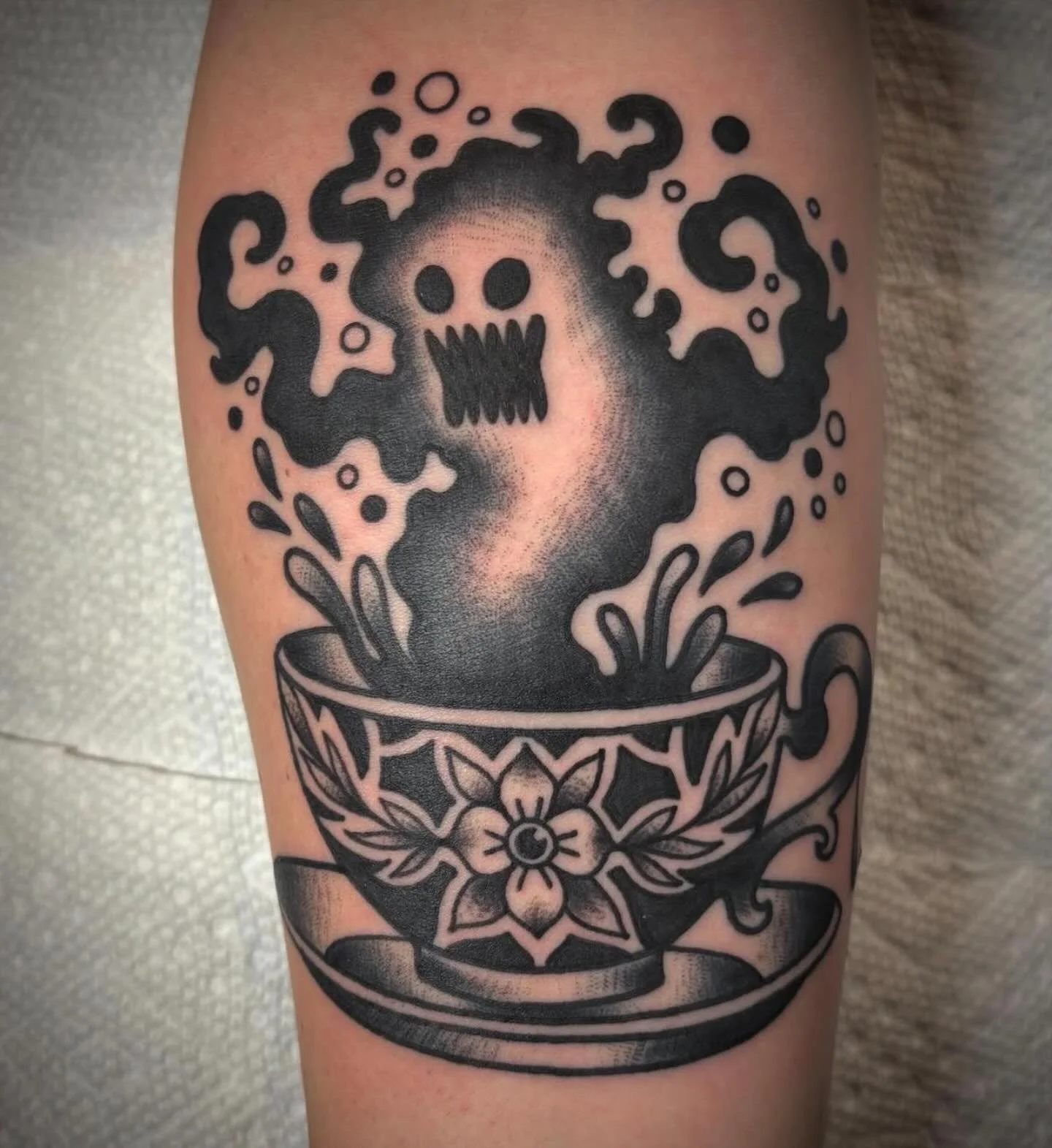 Spooky tea time! Tattooed by Caro! @caromansur