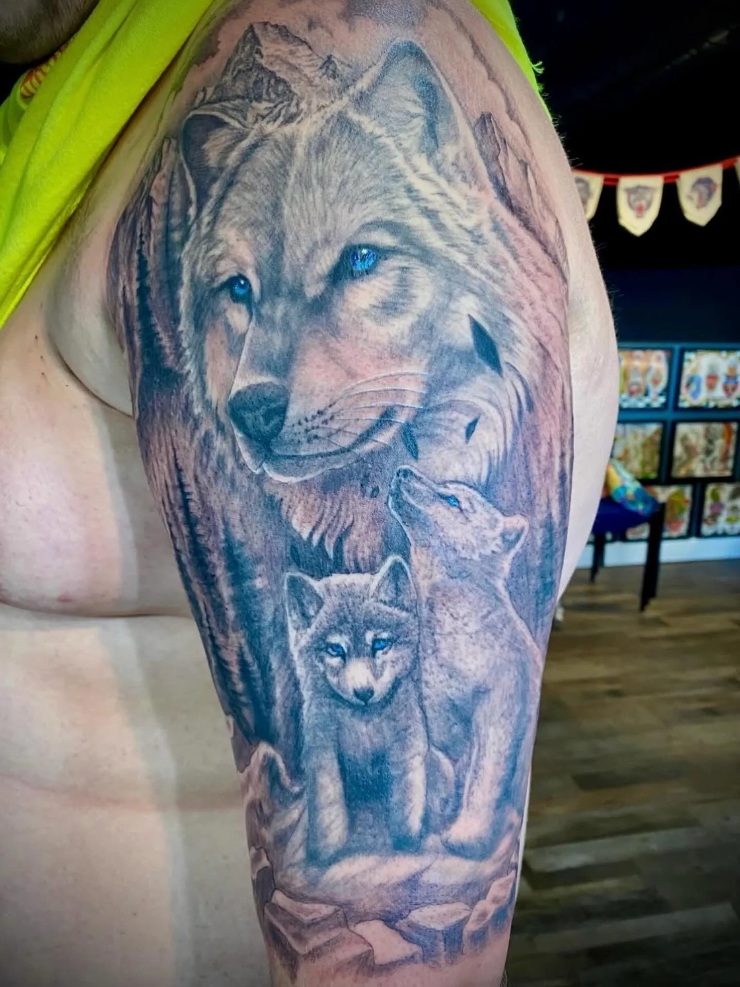 Wolf mama tattooed by Chris! @chrisevanstattoo