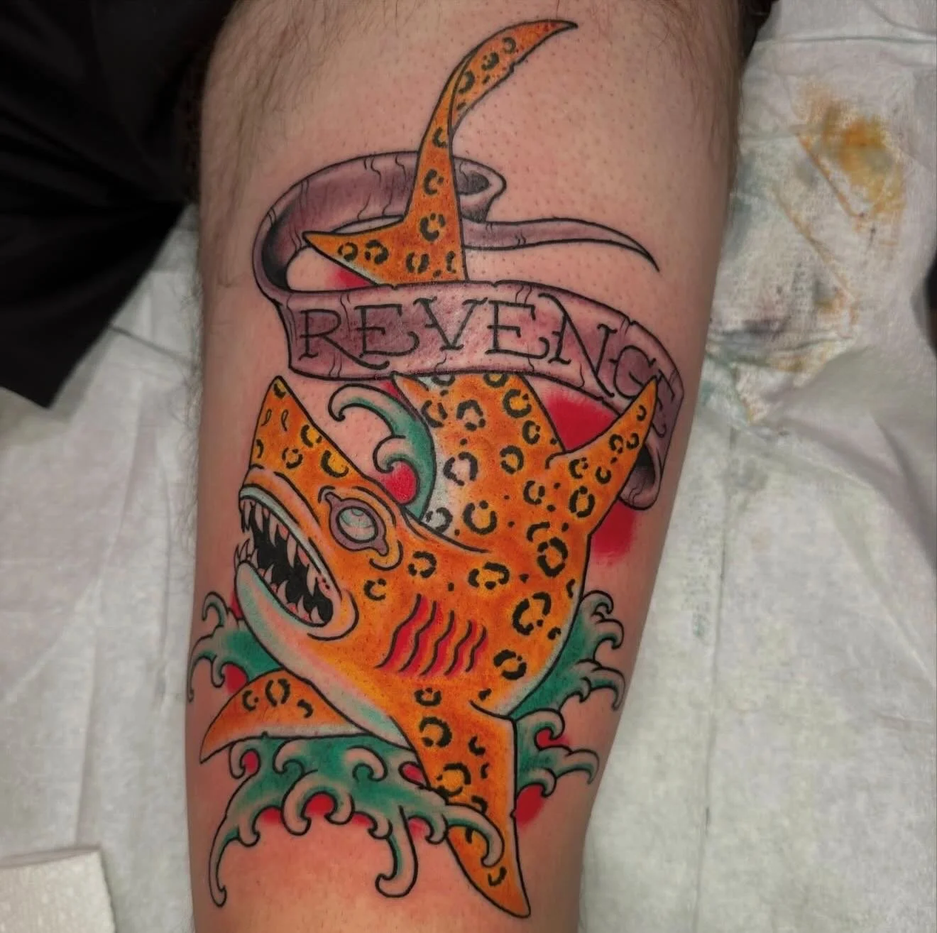 Super fun shark tattooed Bj @bj_giacco_lct ! Always looking forward to exciting designs!