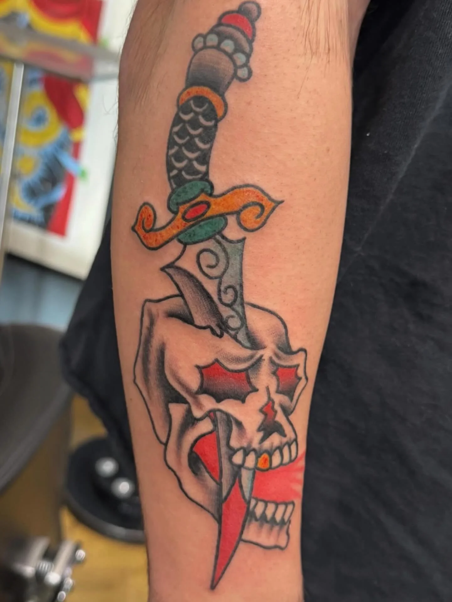 &iquest;Who ya callin&rsquo; bonehead? Tattooed by John! @big_bad_ski